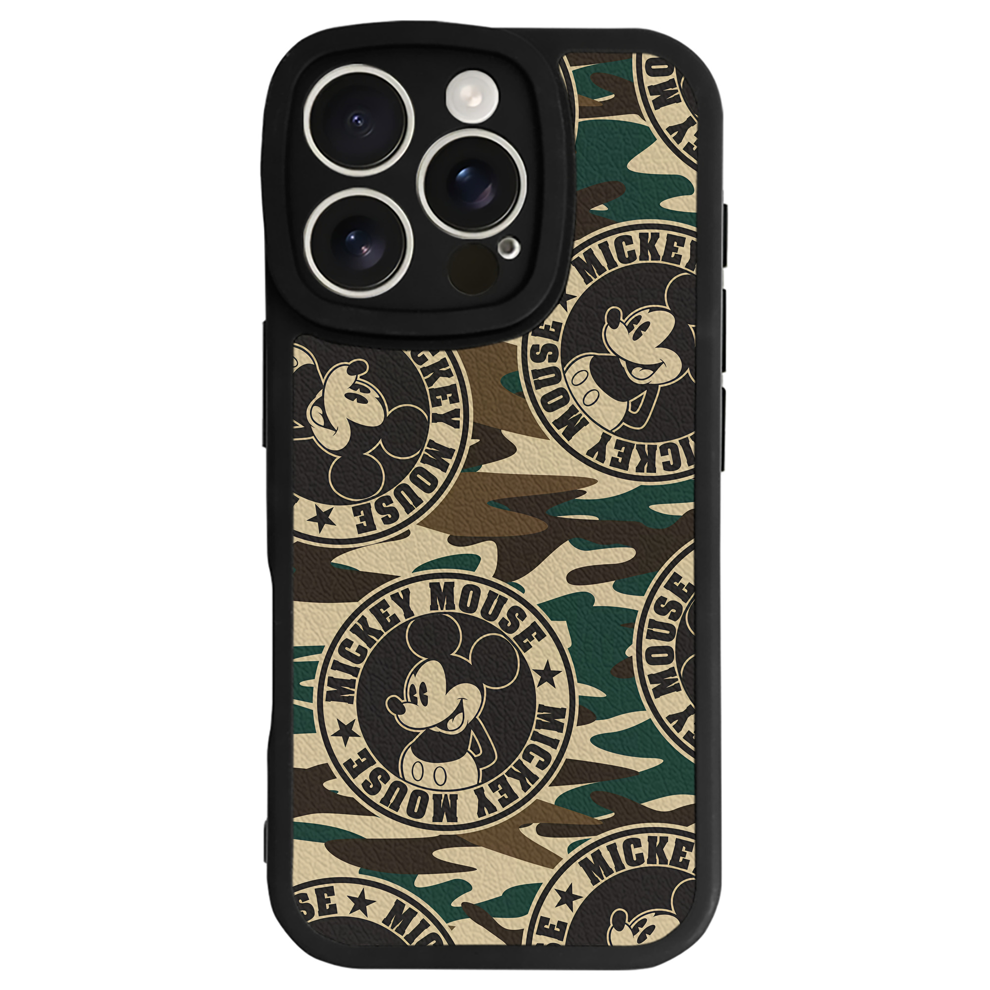 （画像用） ミッキーマウス Mickey Mouse 【iPhone 16シリーズ対応】シリコンスマホケース（レザー調） 材質：シリコン